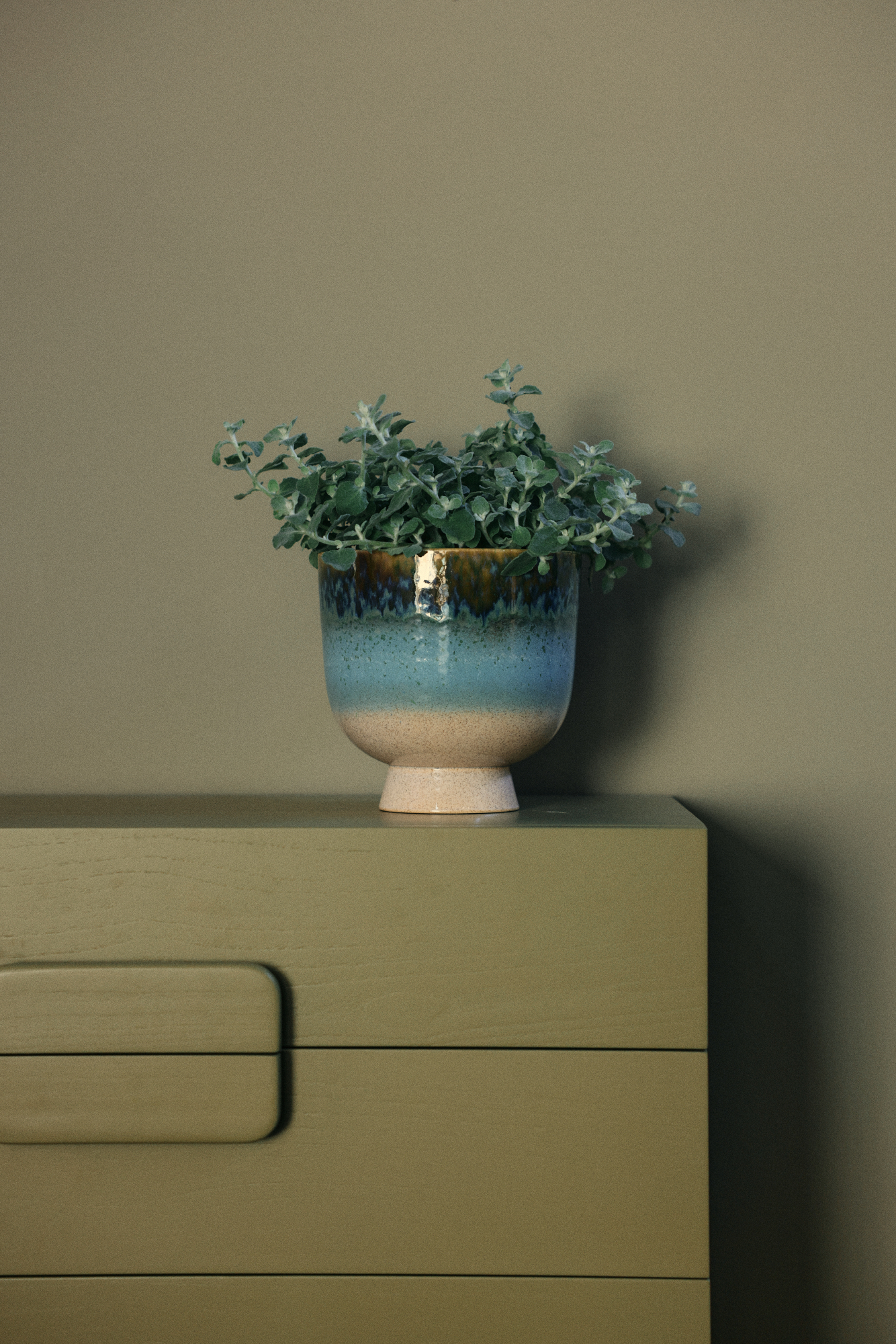 HKliving Retro flower pot lagoon,  ca. 20 cm