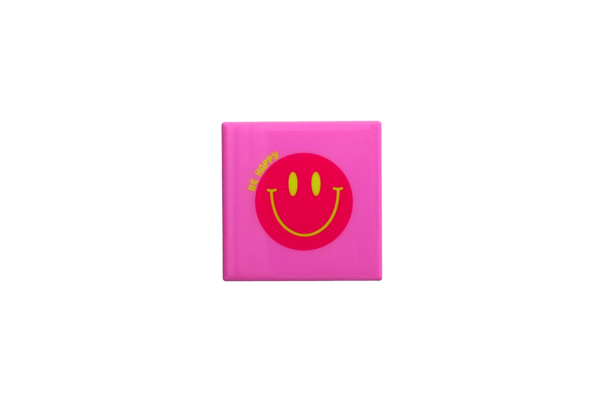 Love Tiles Untersetzer, Motiv: Lachendes Gesicht, rosa, Be Happy