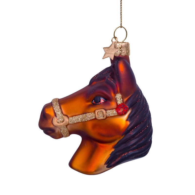 Weihnachtskugel Pferd, ca. 8,5 cm, Glas, von Vondels