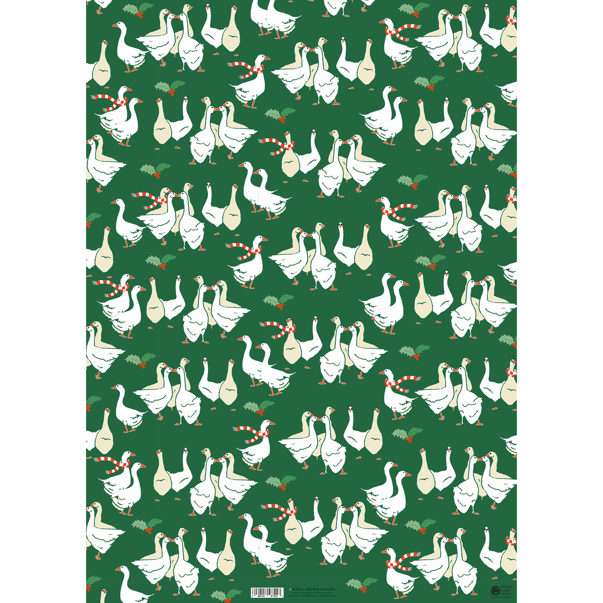 Geschenkpapier FESTIVE GEESE, ca. 50 x 70 cm von Emily Burningham  , Gänse