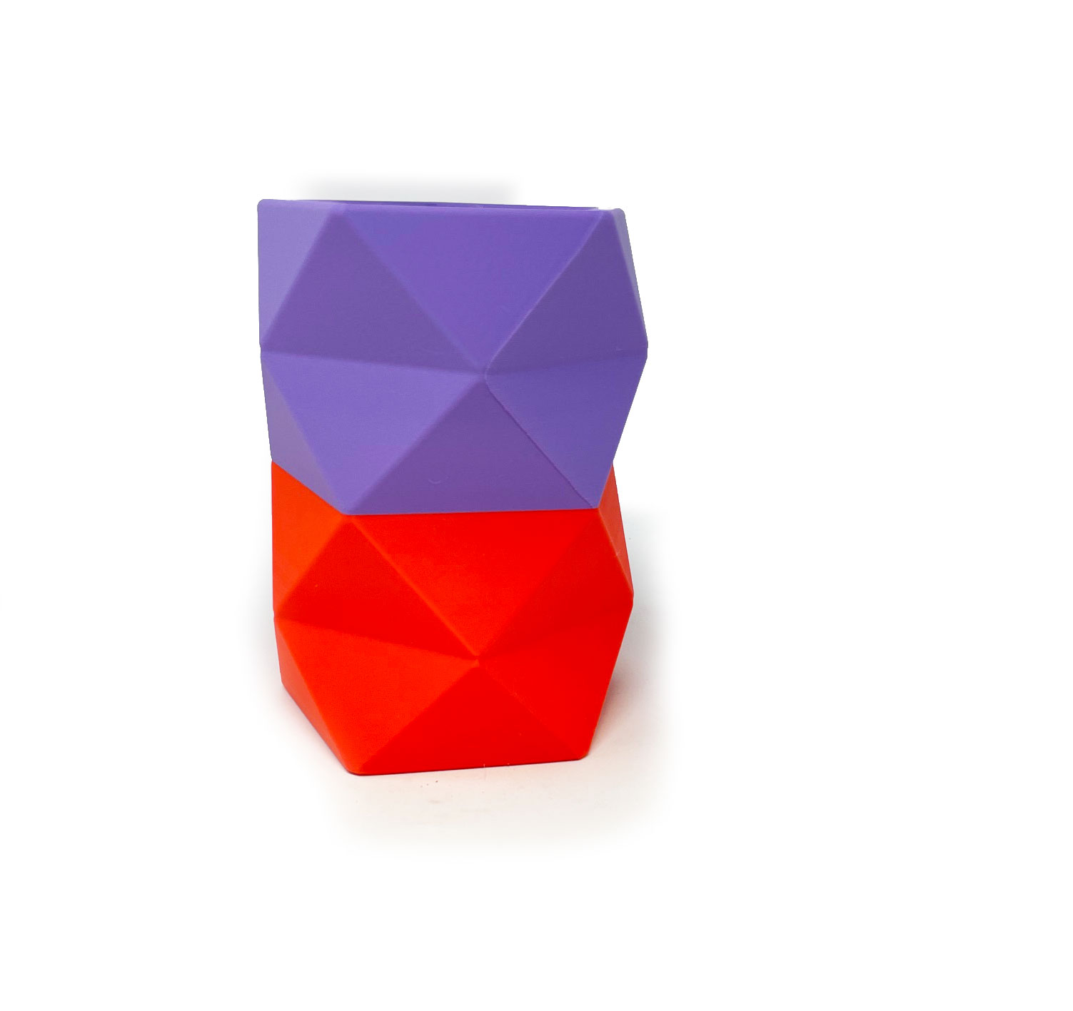 Origami Vase M Neon Neon Orange - Lilac, ca. 10 x 15 cm, Bio-Kunststoff  