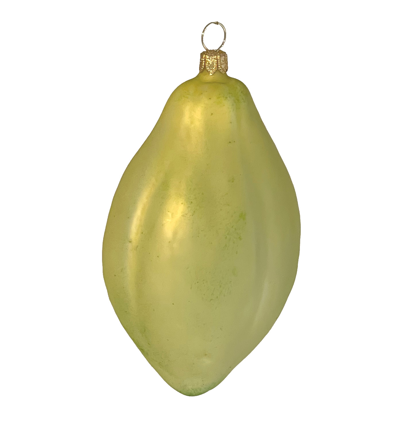 % Christbaumkugel Papaya Gelb-Orange, Reife Frucht  (Obst, Weihnachten) ca. 12 x 7 cm