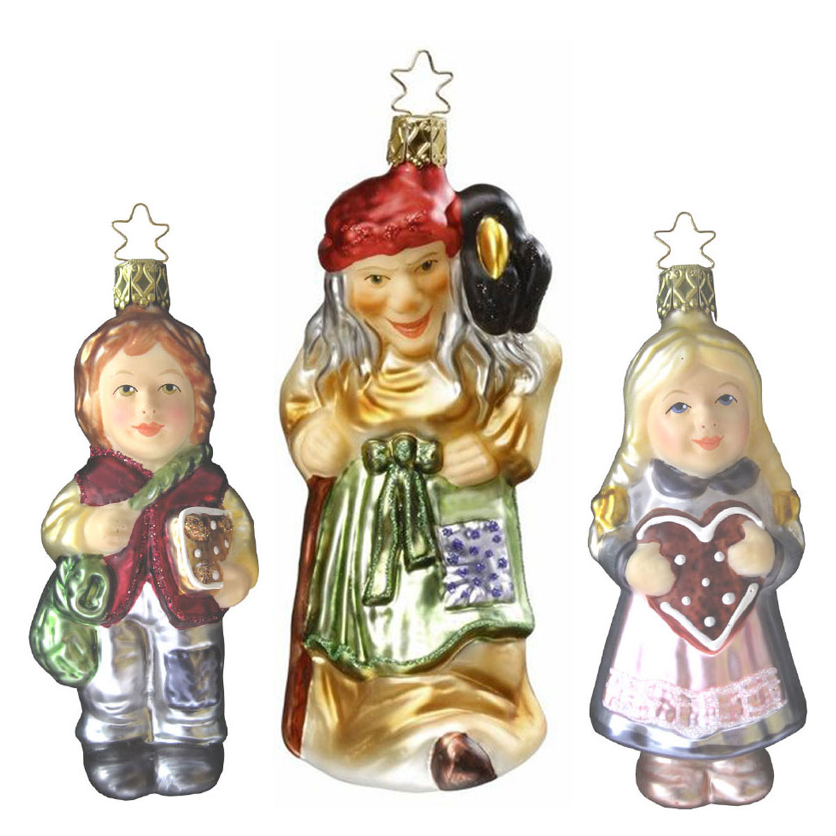 Inge Glas Christbaumschmuck Hänsel und Gretel, 3er Set, ca. 11 cm, Es war einmal....