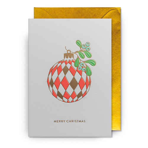 Doppelkarte  "Merry Christmas!" Weihnachtskugel  von Hanna Werning, Weihnachtskarte  