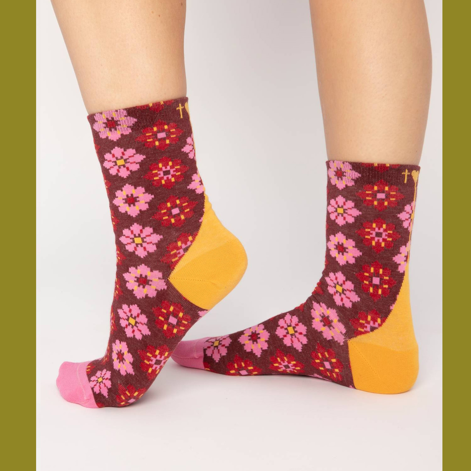  Blutsgeschwister Socken sensational steps , One Size ( ca. 38 - 40 ),walking on flowers