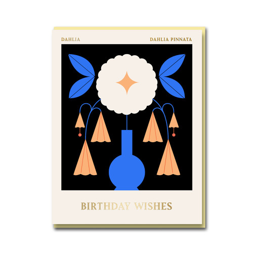 Grußkarte Darling Clementine DAHLIA" Birthday Wishes" von Darling Clementine 