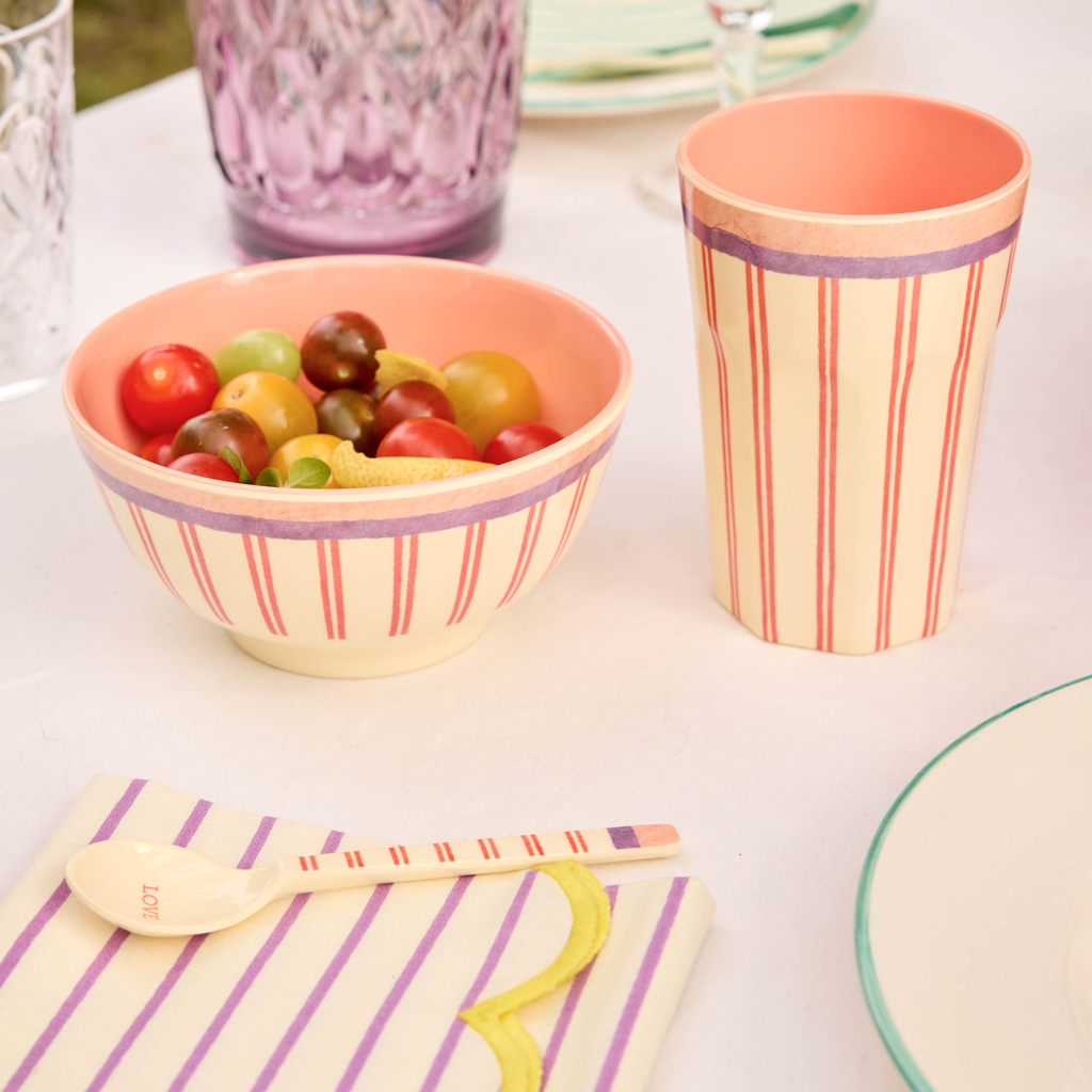 Rice Melamin Becher groß- Stripey Love Print , 400 ml, Streifen