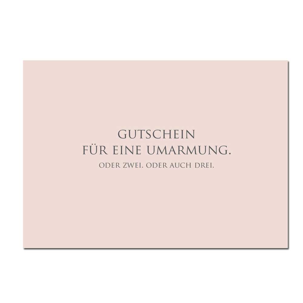 Wunderwort Postkarte "Gutschein für eine Umarmung."