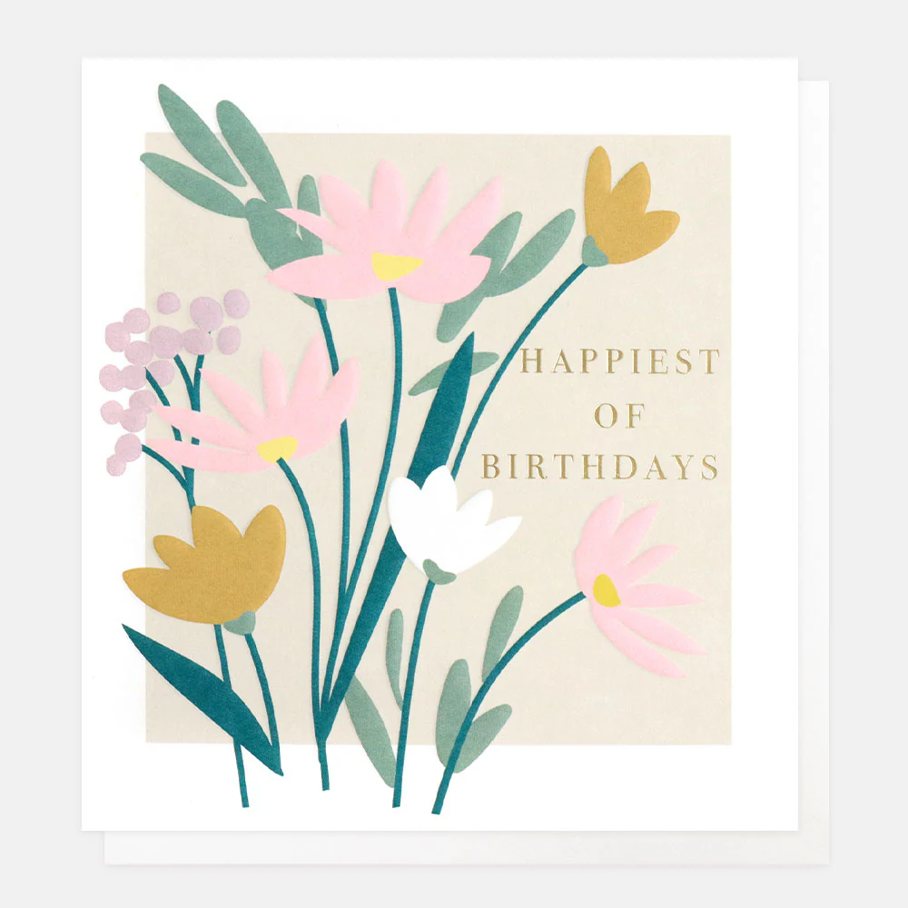 Caroline Gardner florale Geburtstagskarte Lilien , MED004, Happiest of  Birthdays