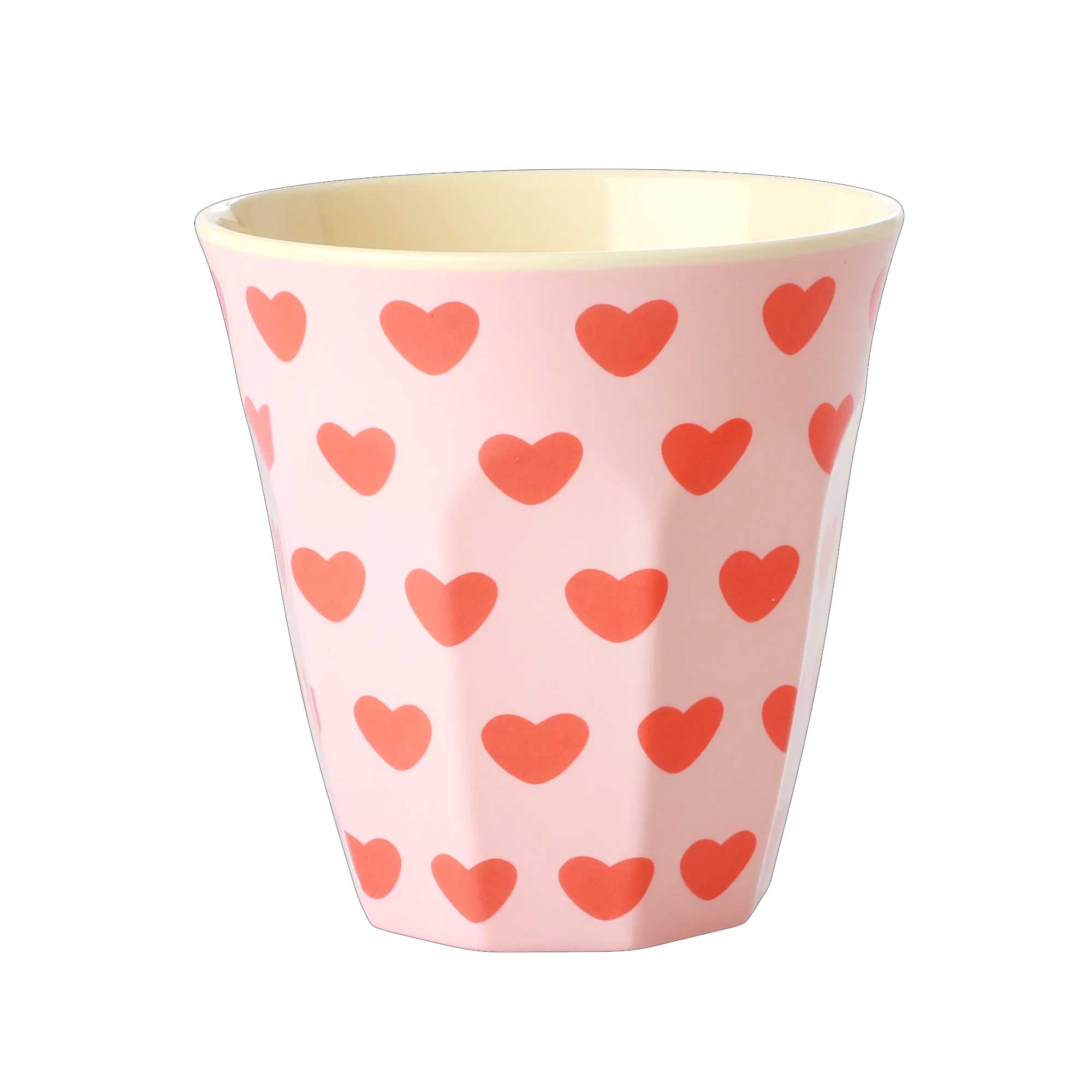 Rice Melamin Becher - Hellrosa - Sweet Hearts Print, 250 ml, Herzen