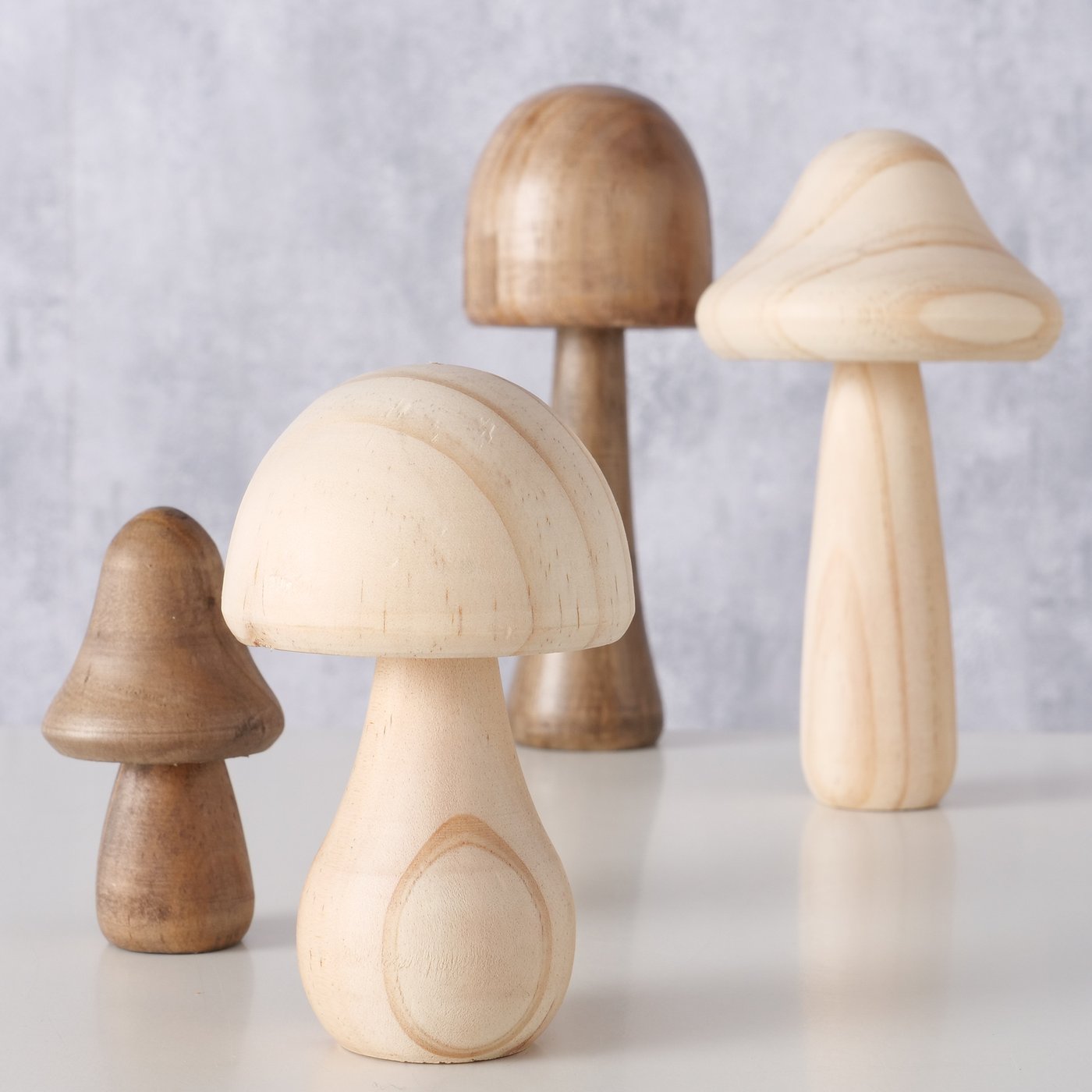  Pilz aus Holz, hell und bauchig, ca. 10 x 6 cm, pro Stück