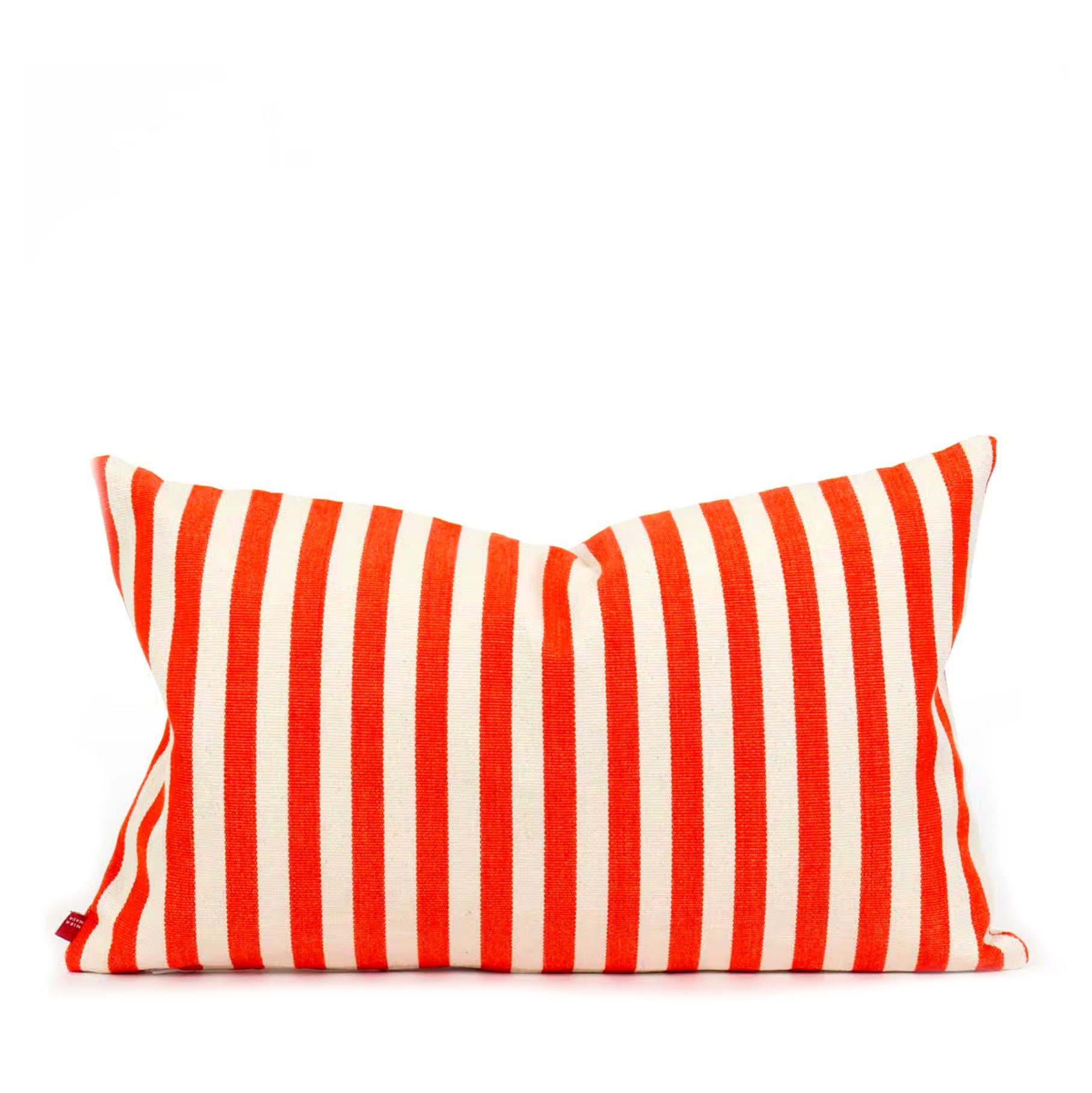 Kissenhülle STREIFEN, DIANA,  ca. 30x50, orange-offwhite, 100% Baumwolle, HANDGEFERTIGT & FAIR TRADE