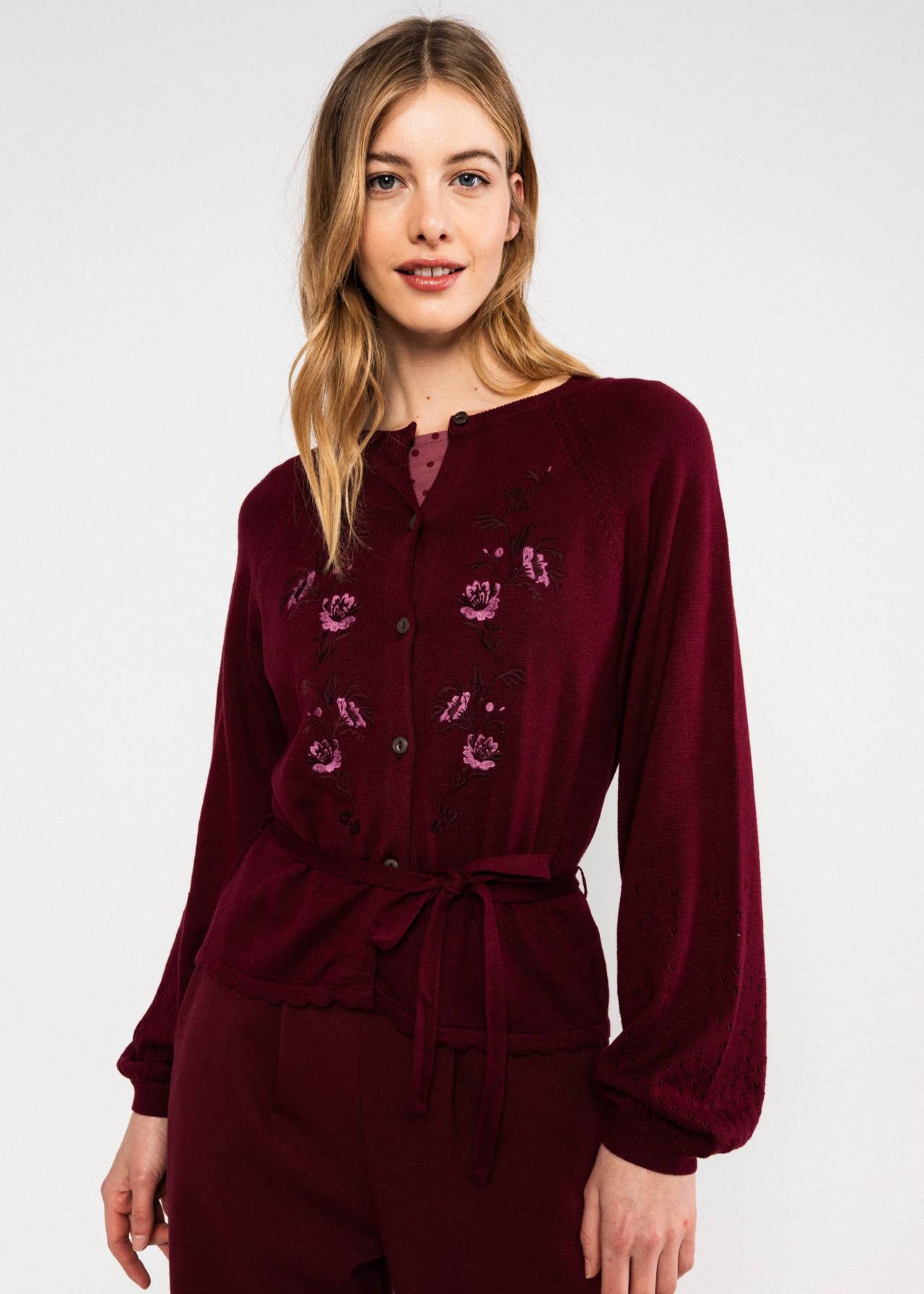 Blutsgeschwister Winter Strickjacke Tender Thoughts, burgundy dream knit