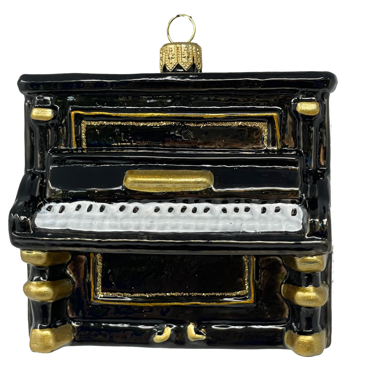 Christbaumkugel Klavier, Musikinstrument, Musik  ca. 9 x 7,5 x 5,5 cm, Glas