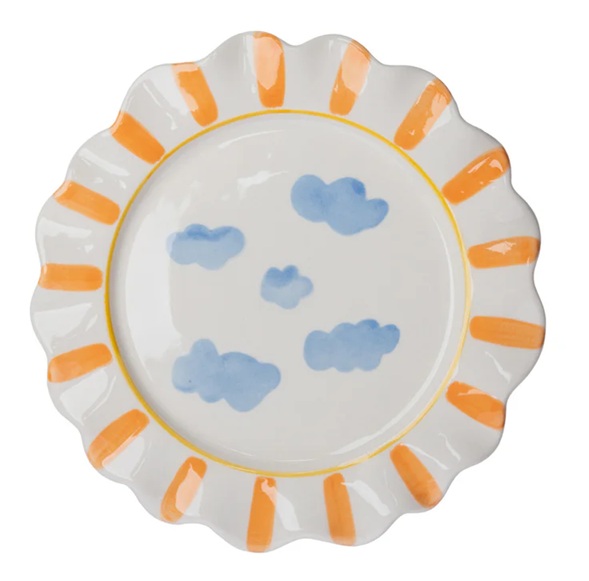 Teller VELOBLOOM, Wolken,  D. 18 cm, Keramik 