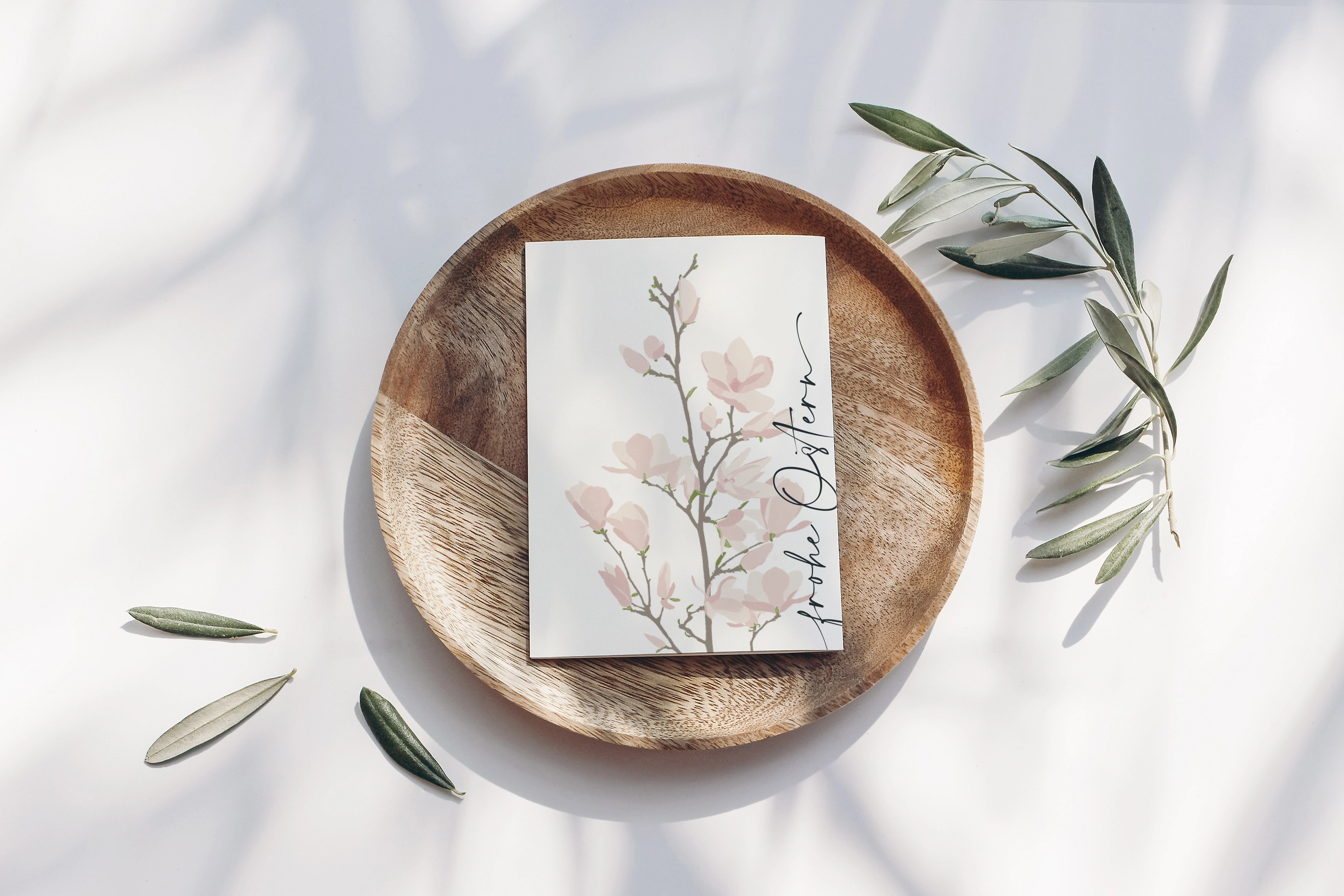 Postkarte Frohe Ostern Magnolien vom Wildblumen Atelier  