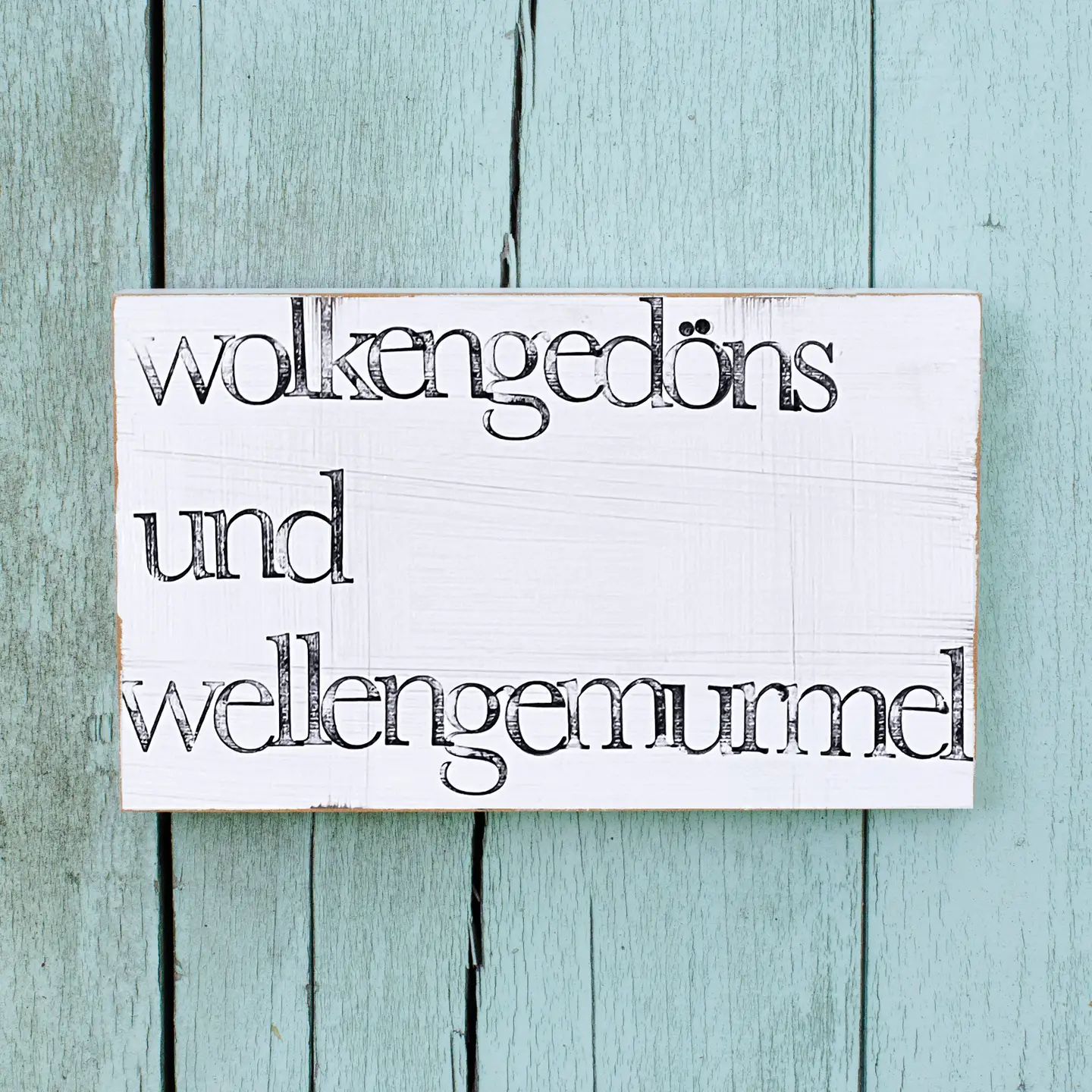 Textplatte  "wolkengedöns" von iopla , 15 x 25 cm  , Wandbild  