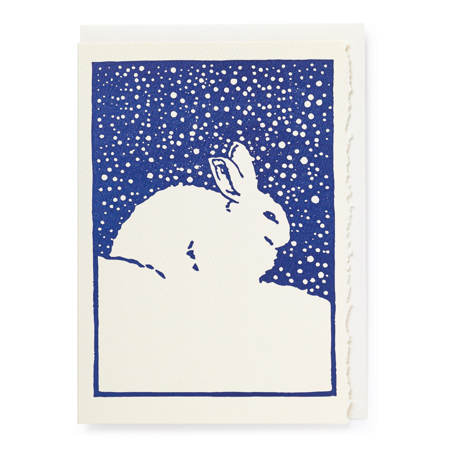 Doppelkarte  Weihnachten "The Christmas Rabbit" von The ARCHIVIST, Letterpress , Hase