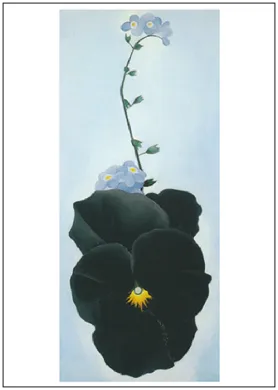 Postkarte Georgia O`Keeffe "Stiefmütterchen, 1926 "  Kunst 