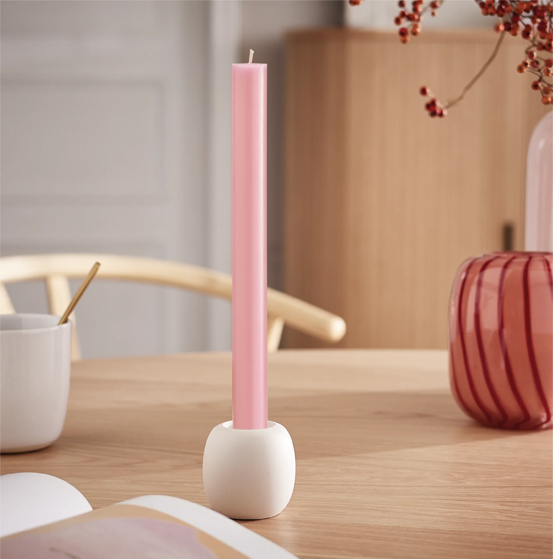 Engels Kerzen  Stabkerze gegossen, Größe D. 2,2 x H 24 cm Kirschblüte