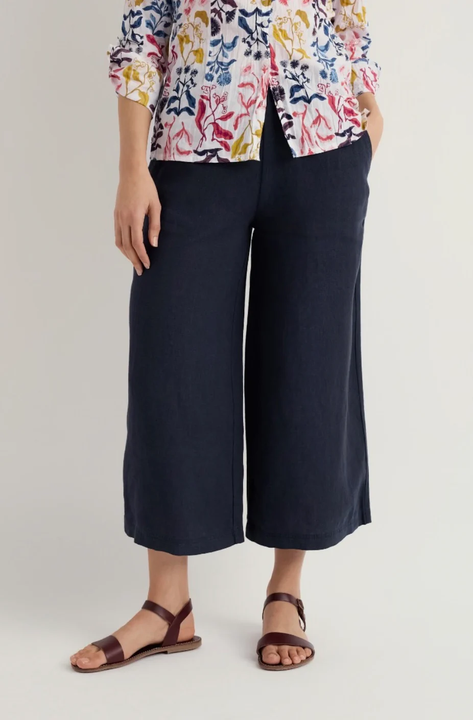 SEASALT CORNWALL Merrivale Leinenhose Culottes, Farbe: Maritime 