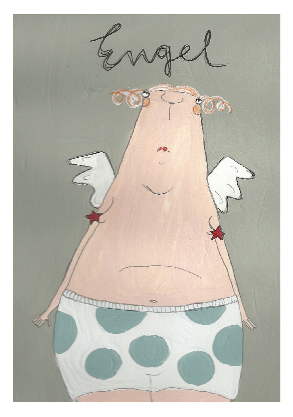 Postkarte kittiekatstudio xmas "engel" von kittiekatstudio