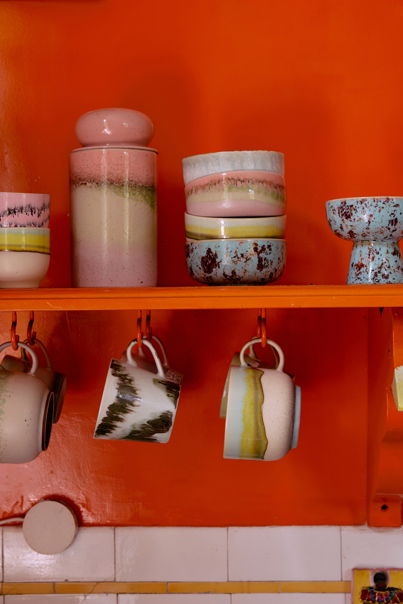 HKliving 70's Vorratsdose GLAZE, storage jar, D. 11 cm, Höhe 22,5 cm