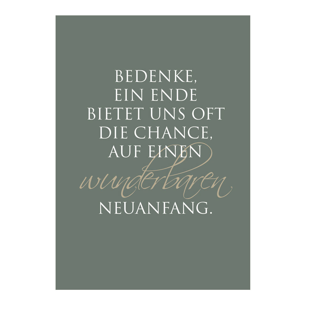 Wunderwort Postkarte "Einen Wunderbaren Neuanfang"