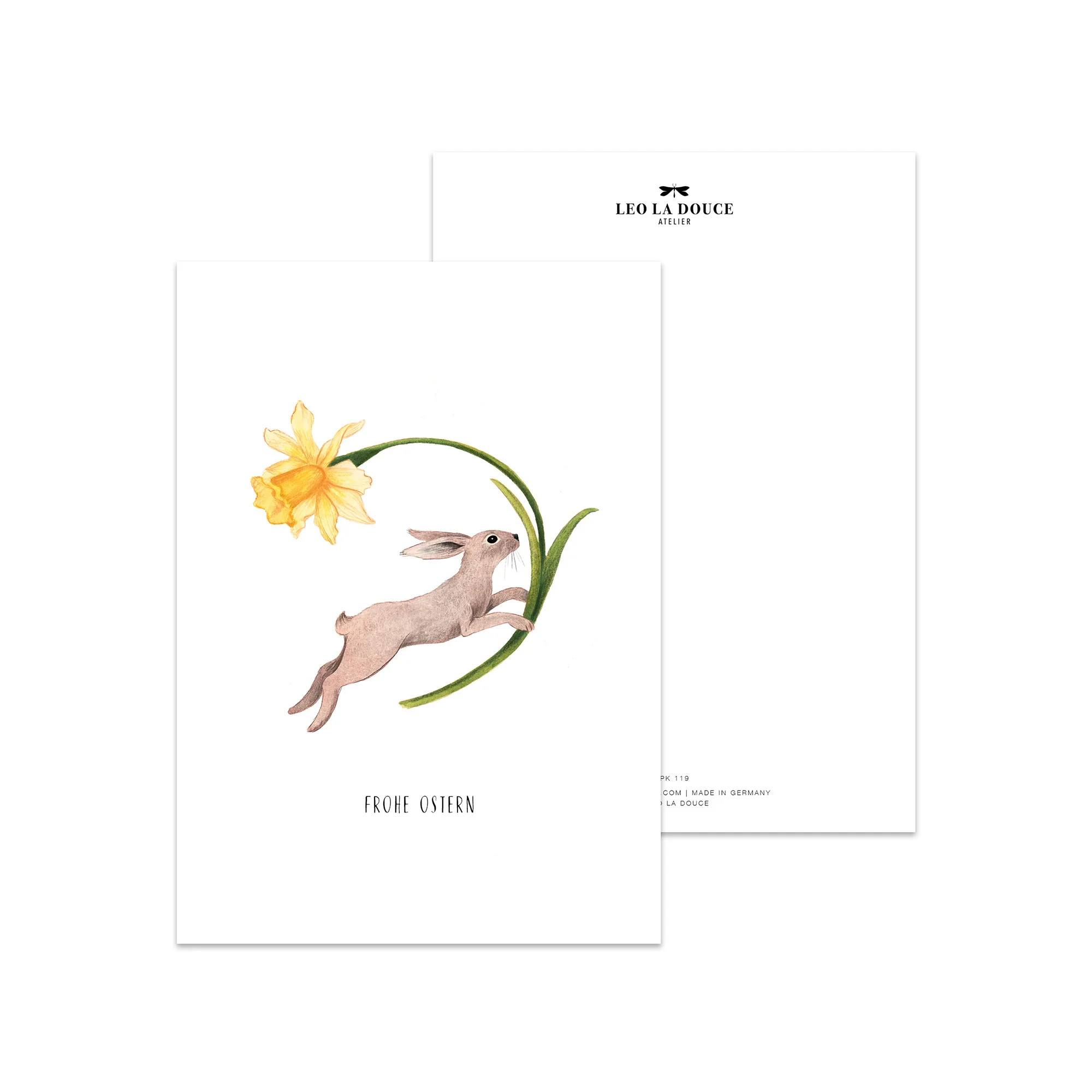 Leo la Douce Postkarte Frohe Ostern & Hase