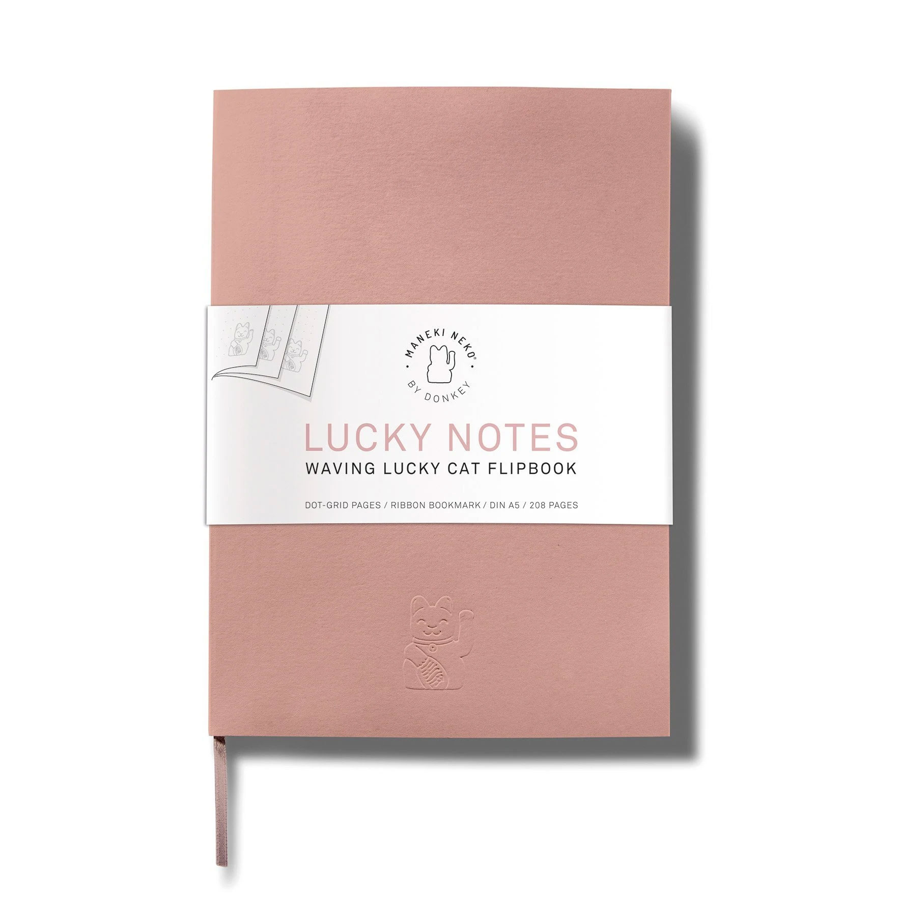 MANEKI NEKO Notes | Pink,  Lucky Notes DIN A5 Notizbücher mit Daumenkino.
