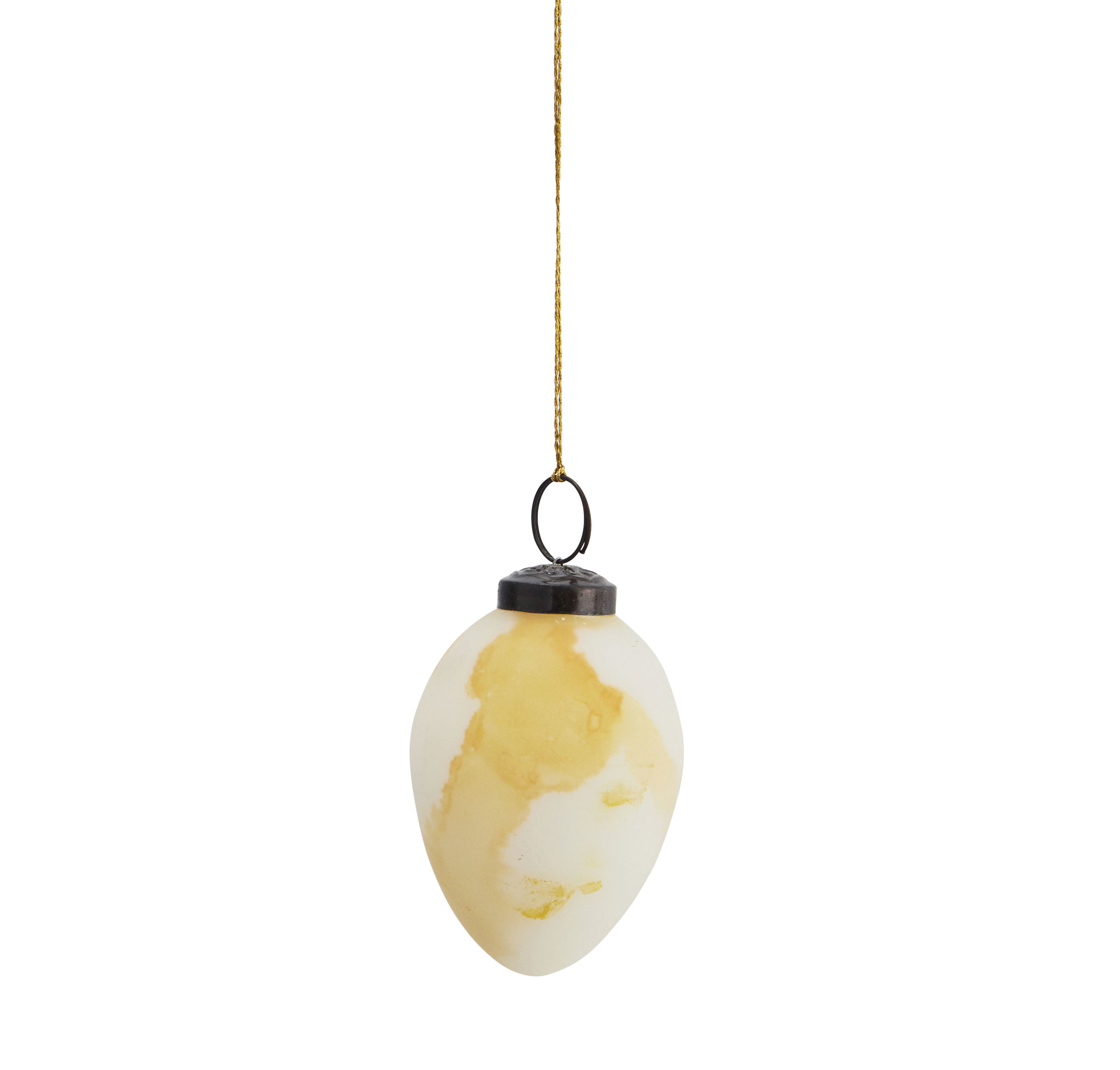 % Osterei Batik-Optik gelb, Glas, Ostern von Madam Stoltz 