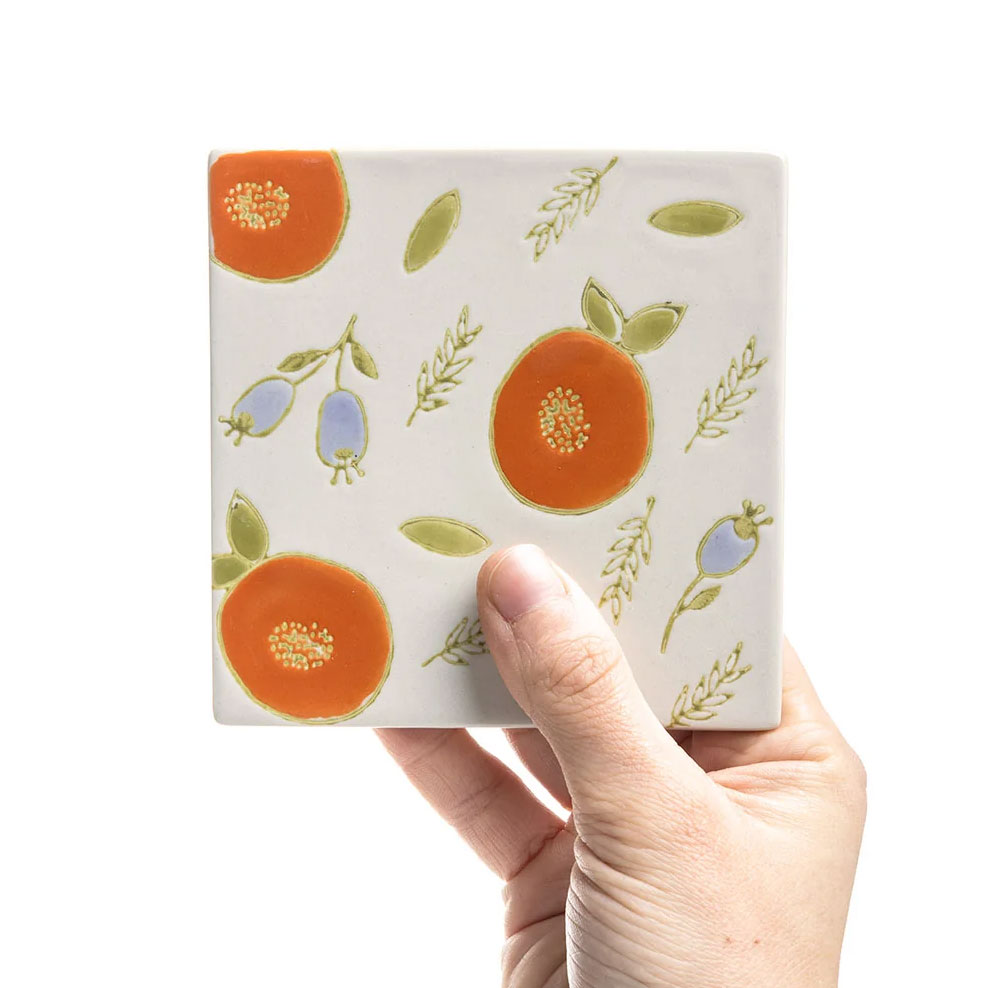 VINTAGE GARDEN Untersetzer orange, ca. 10 cm