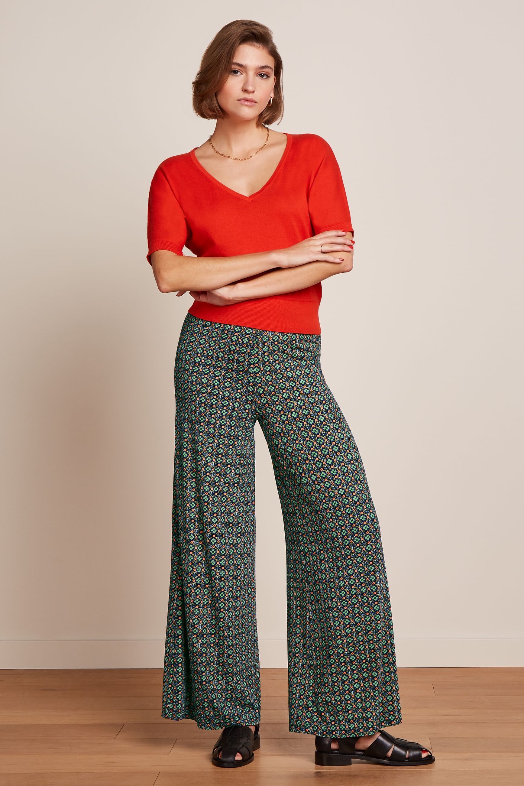 King Louie Valentina Top Club - Short Sleeve, Farbe: Spicy Orange