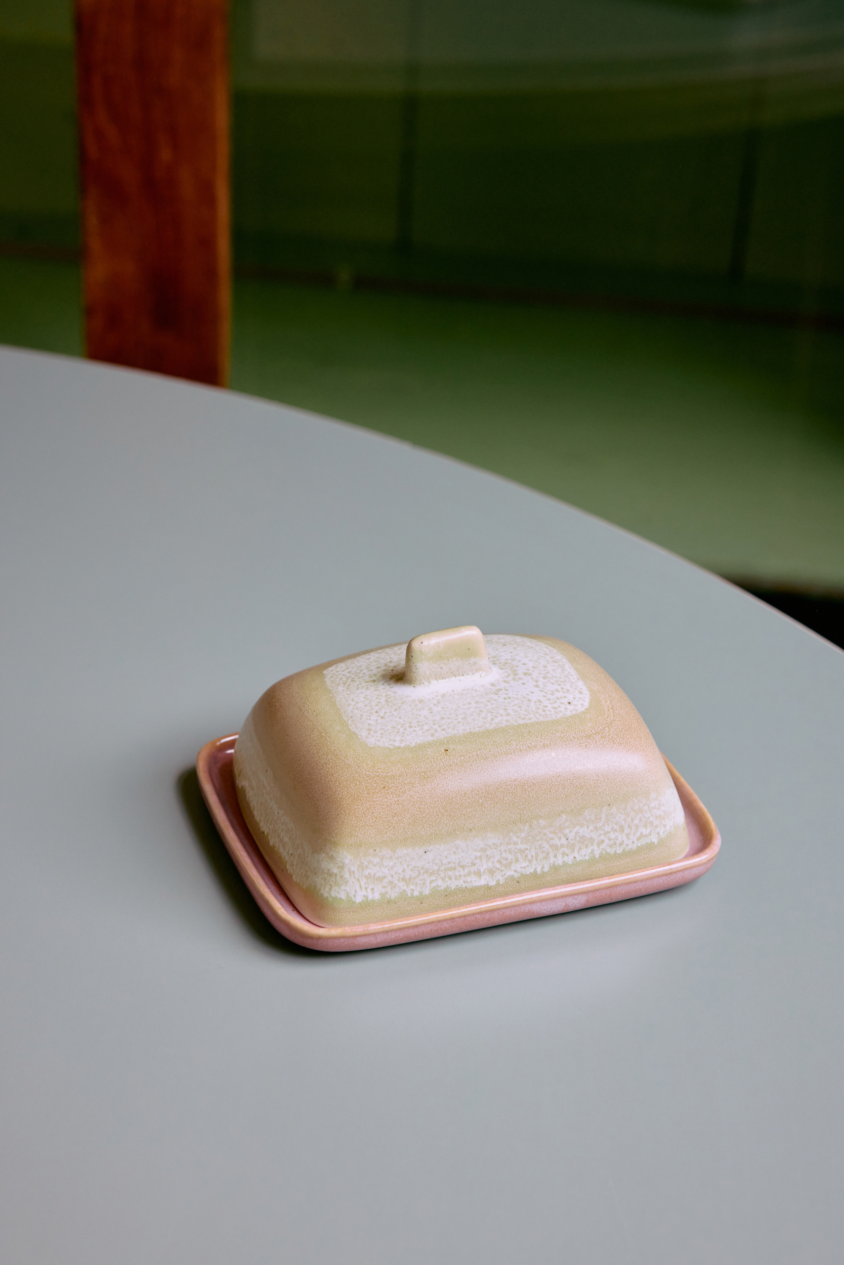 HKliving 70's butter dish, SKYLINE, Siebziger Jahre Geschirr, Keramik, Butterdose 