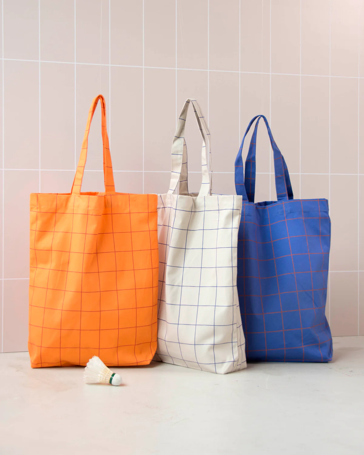 Baumwolltasche ORANGE KARO, ca. 40 x 10 x 45 + 3 cm, Stofftasche