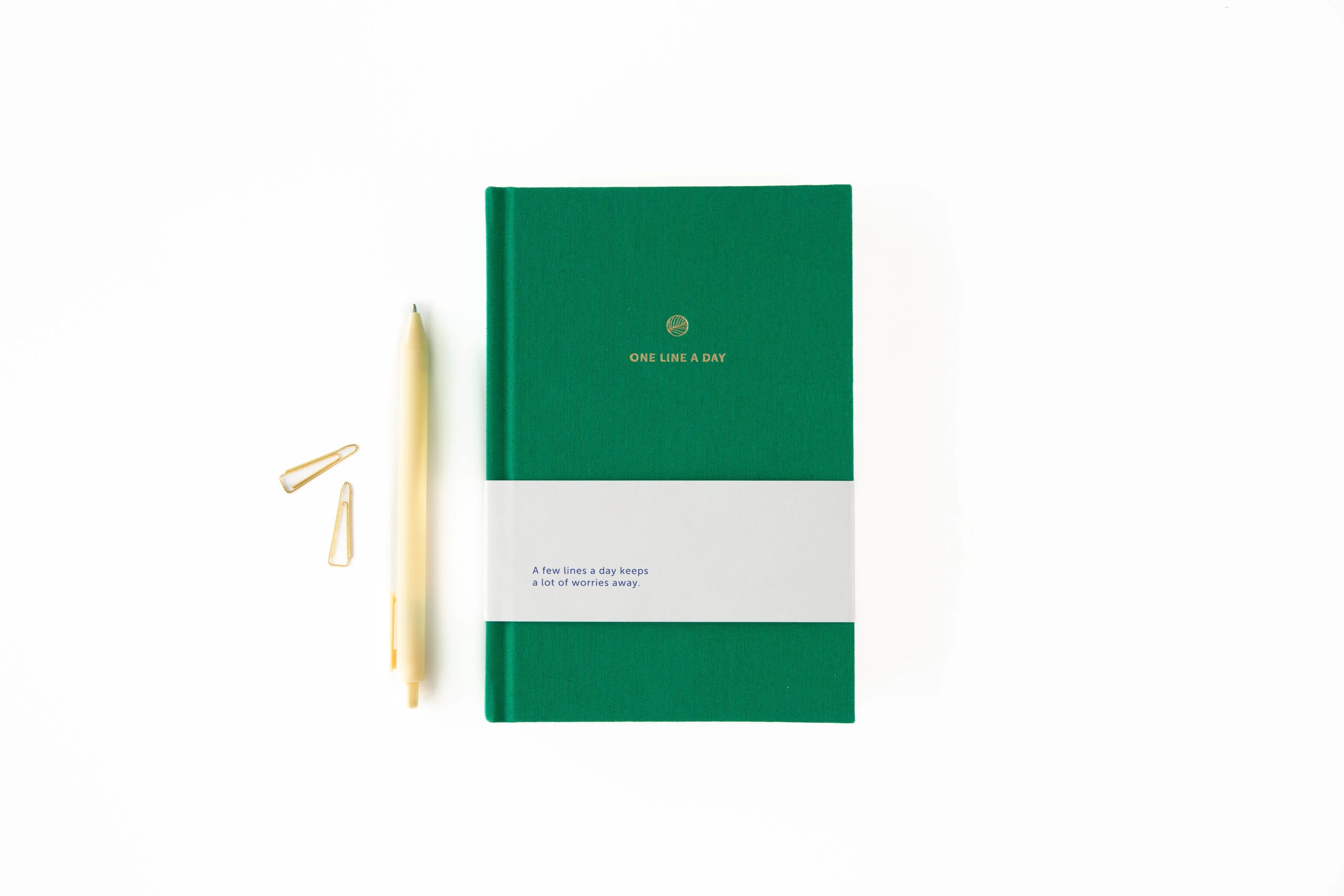 A-Journal Notizbuch "One Line A Day Journal" , Leinen Smaragd Grün,  ca. 19 × 13 cm 