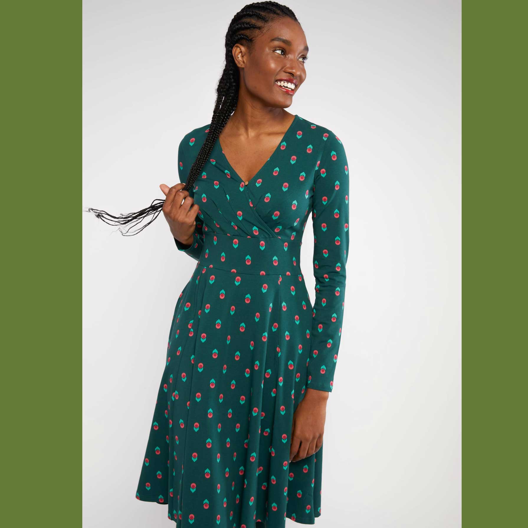 Blutsgeschwister Jerseykleid Shalala Tralala, Muster: mountain flower