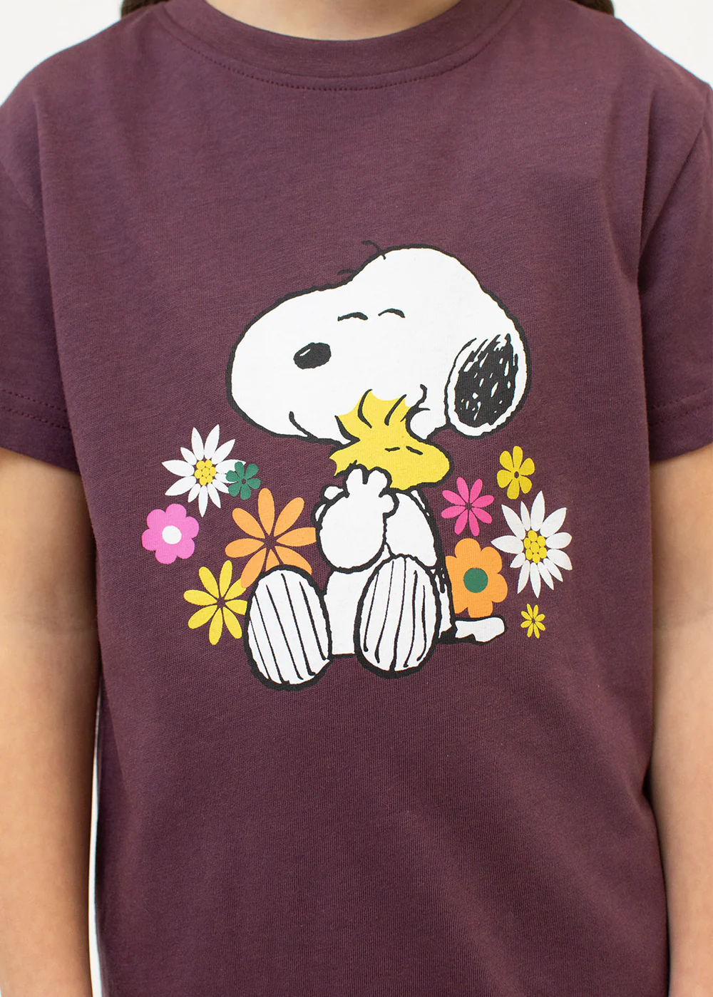 Peanuts T-Shirt "Peanuts: Kuschelalarm" - dunkelrot für Kinder, Snoopy & Woodstock