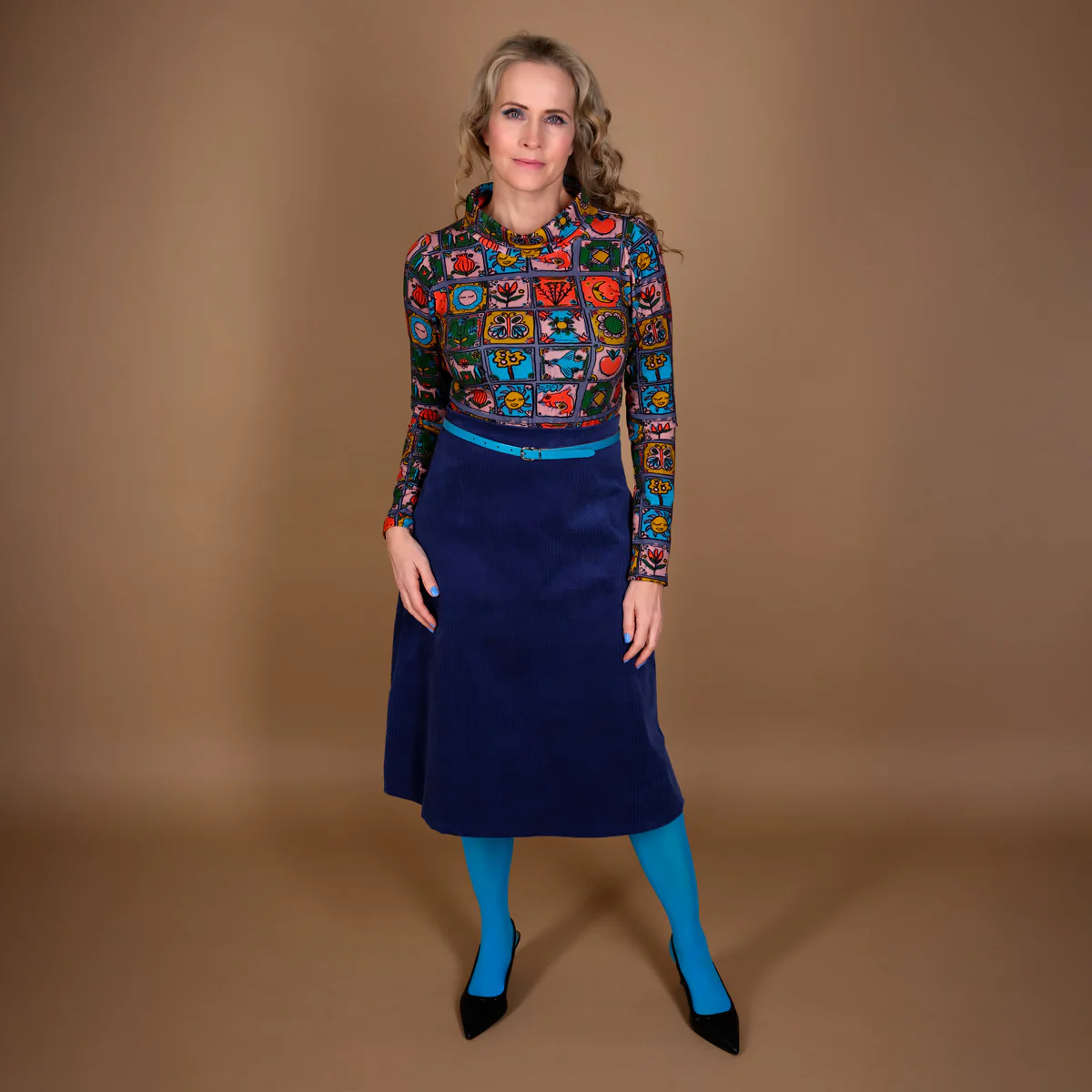 MARGOT Cord Rock Blewe Nederdel, Blau,  MARGOT verrückte Mode aus Dänemark