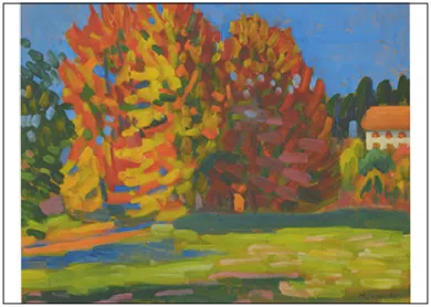 Gabriele Münter Postkarte "Herbstbäume in Tutzing, 1908"   Kunst