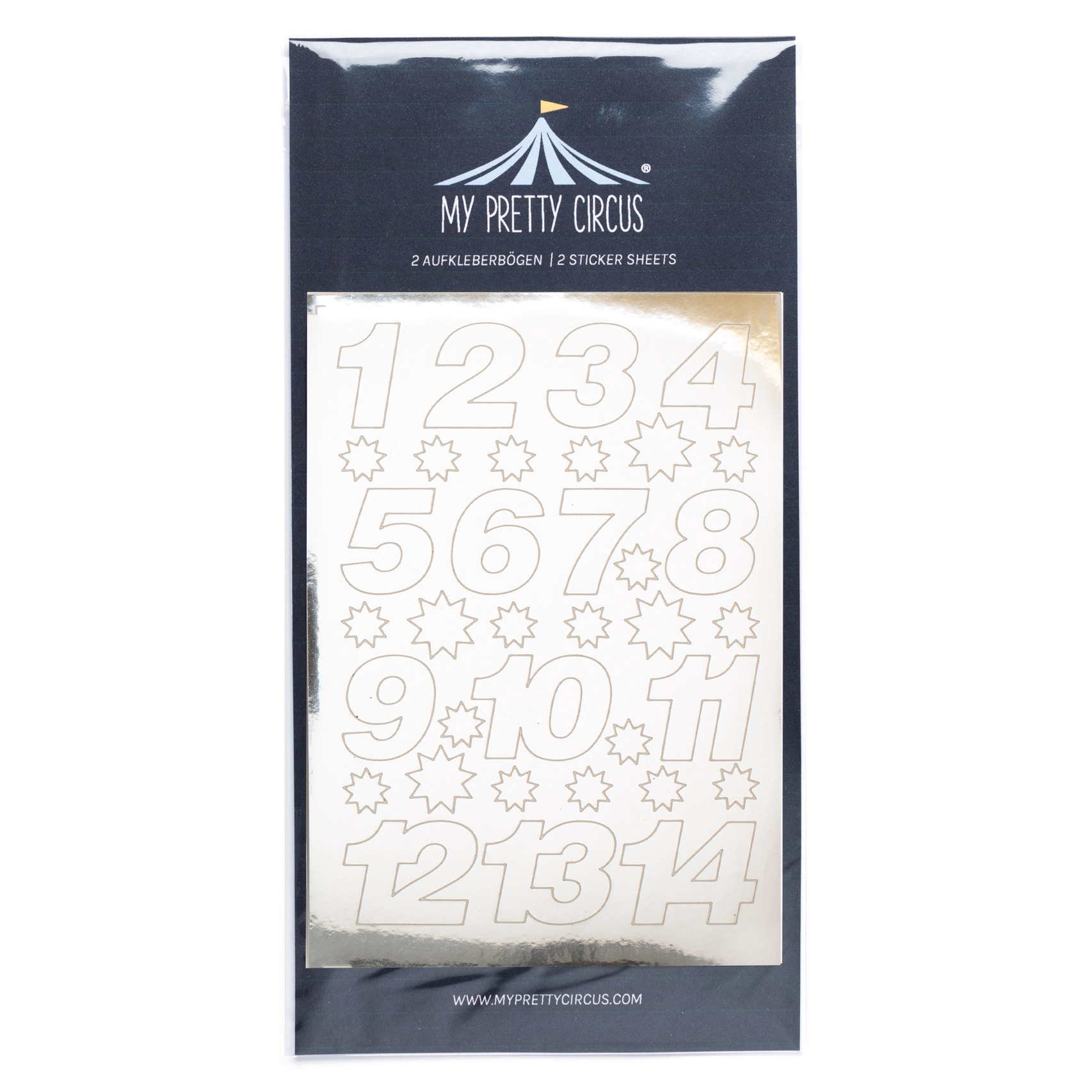 Adventskalender Zahlen Sticker Weihnachten - Silber