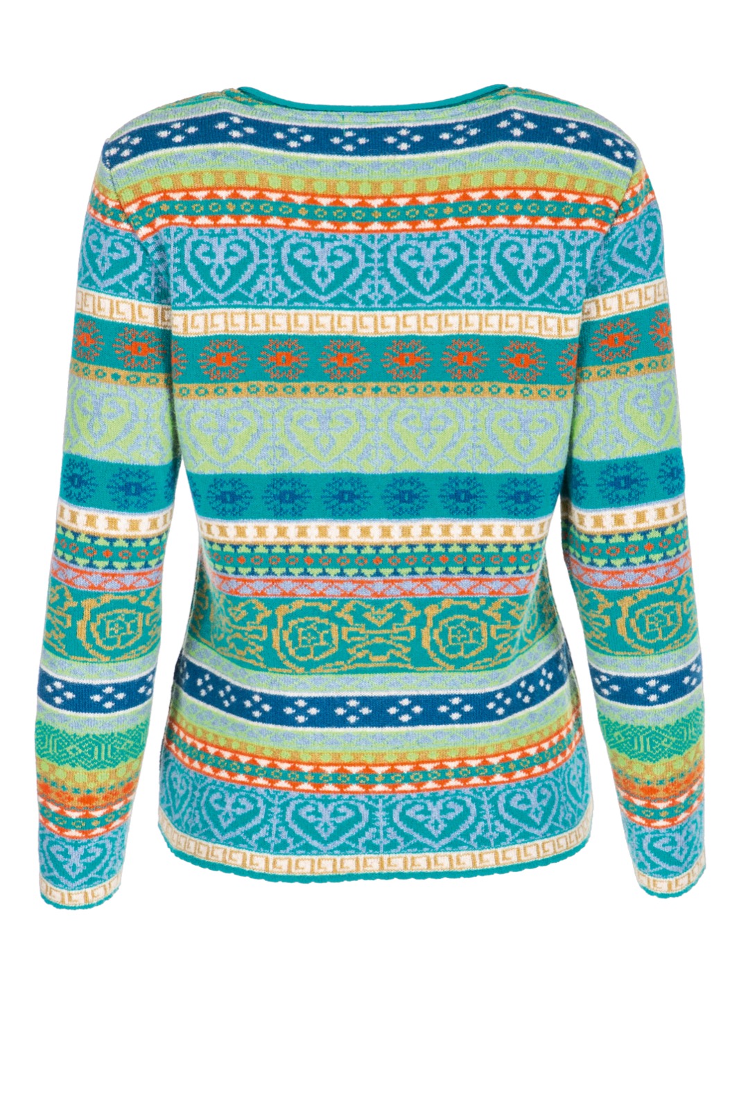 DUNQUE Jacquard-Strickjacke "Maja" , Farbe ozean-bunt, Made in Germany 