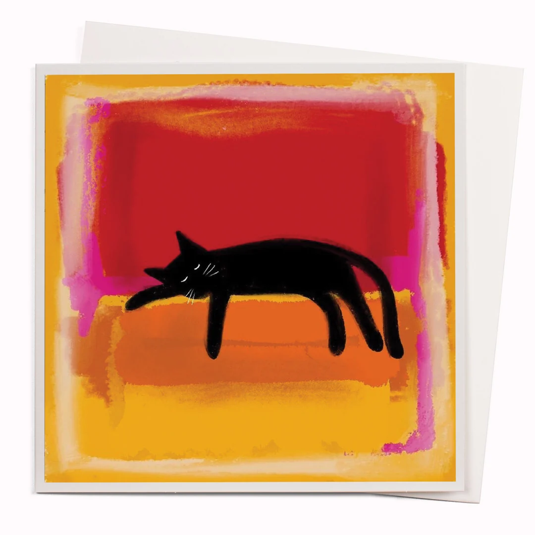 Rothkat Sleeping Cat | Art Pun Greeting Card | Niaski