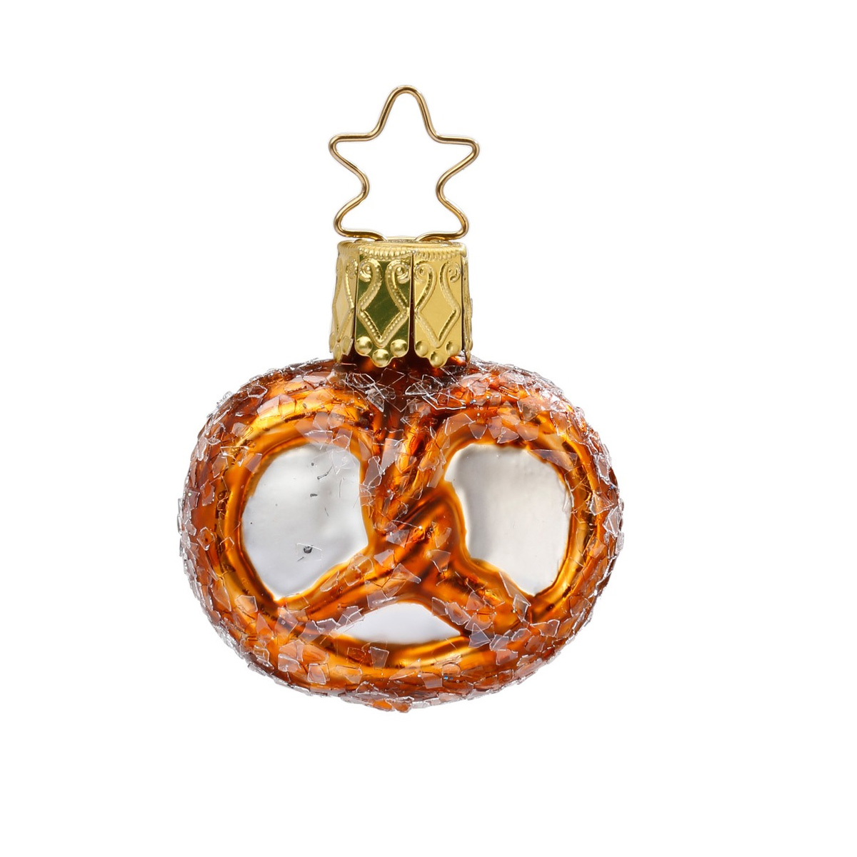 Inge Glas Mini-Brezel, Christbaumkugel , Bretzel, ca. 4 cm, Glas  