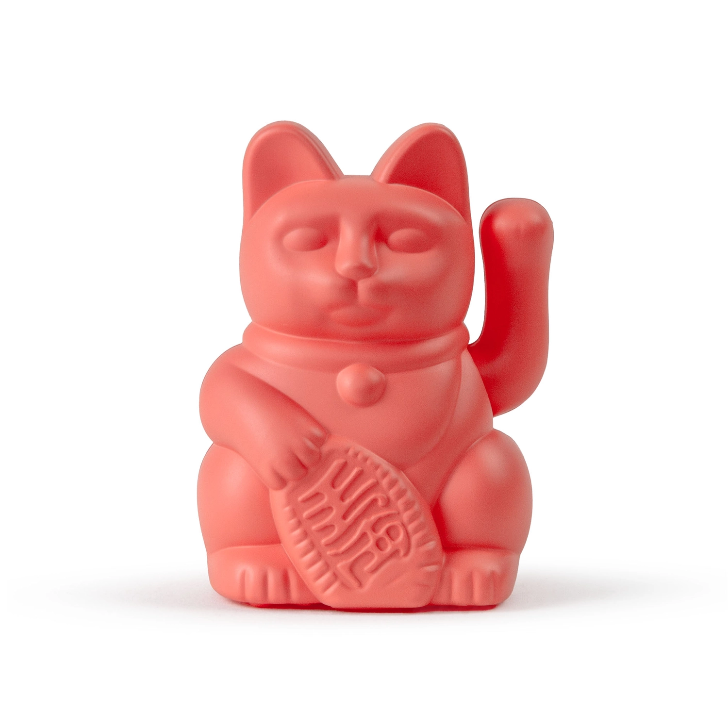Lucky Cat Solar Neon Orange / Winkekatze/ Glückskatze , Mini, ca. 5 cm