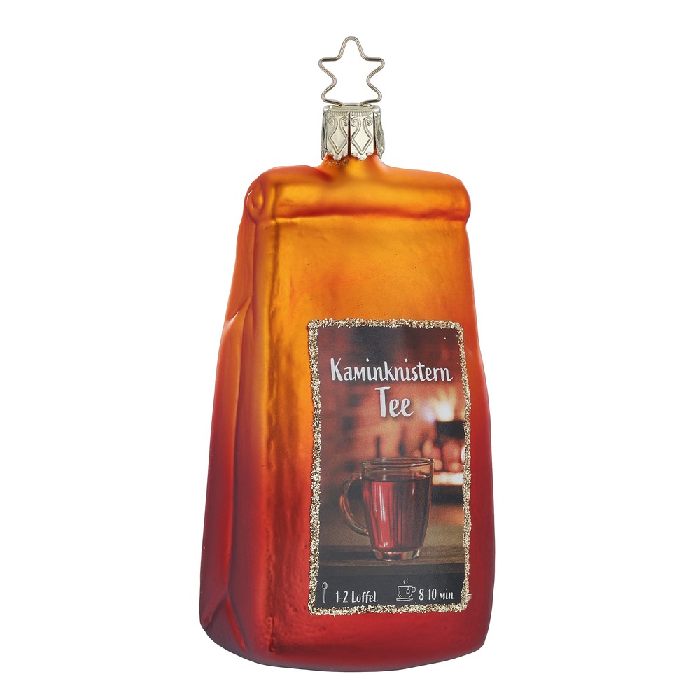 Inge Glas Kaminknistern Tee, Christbaumkugel, ca. 11 cm, Glas  