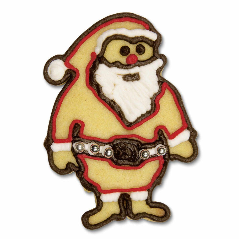 Ausstecherle Weihnachtsmann Edelstahl 9 cm von Städter, Prägeausstecher, Plätzchen Backen