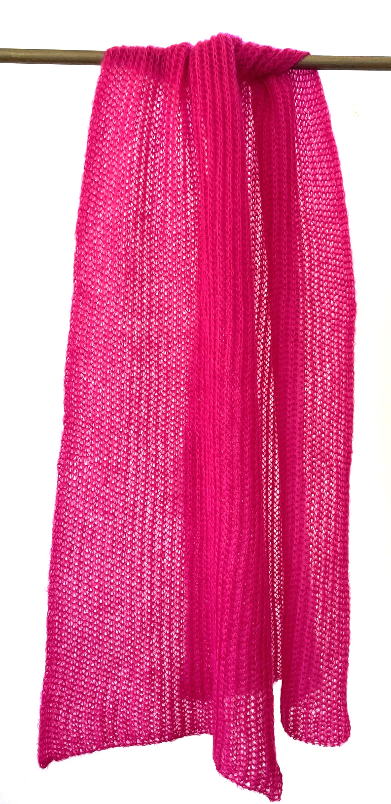 filAMORI Patentschal Uni Fuxia, Mohair/Seide, ca. 40 x 200 cm 