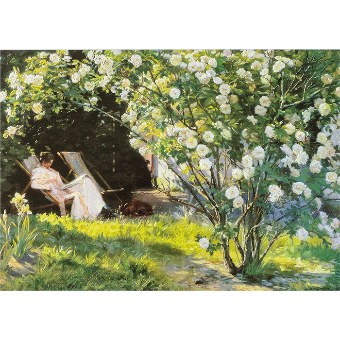 Postkarte "Rosengarten" von Peder Severin Kroyer, Kunst