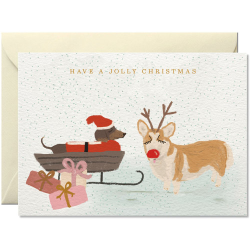 Nelly Castro Doppelkarte XMAS "Have A Jolly Christmas"  Hunde